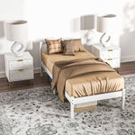 Estructura de cama de madera maciza 90x190 cm, cama individual con cabecero y somier de láminas resistente para niños y adultos