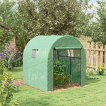 Serre de jardin serre tunnel de jardin 3,24m² PE Haute densité 135 g/m², avec 2 portes zippées 180 x 180 x 200 cm, vert