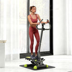 Stepper avec guidon stepper fitness appartement écran LCD résistance réglable acier gris vert noir
