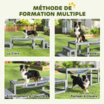 Dog agility training equipment 3-piece solid wood dog agility kit gray