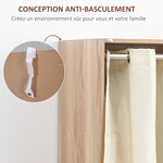 Kleiderschrank Aufbewahrungsschrank mit Kleiderstange, Vorhängen und 3 herausnehmbaren Stoffschubladen, 105 x 48 x 160 cm, natur