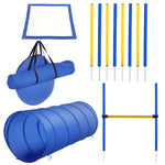 Agility sport pour chiens équipement complet obstacle, tunnel, slalom, zone repos + sac de transport bleu jaune
