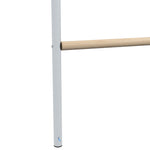 Grand perchoir échelle pour poules 4 niveaux avec barreaux en bois et structure métal 140 x 86 x 2,5 cm argent naturel