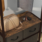 Portant à vêtements avec 3 tiroirs en tissu, étagères de rangement et tringle de suspension, 58,5 x 30 x 178 cm, marron