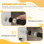 Barrière de sécurité pour chiens et bébés 76 à 130 cm avec extension fixation par pression sans perçage blanc