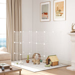 Cage parc clôture pour animaux domestiques enclos pour petits animaux modulable 2 niveaux fil en acier 146x73x73cm blanc