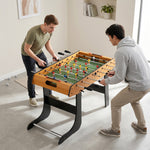 Baby-foot table de Babyfoot pliable dim. 98L x 42l x 62H cm 2 balles fournies MDF marron et noir