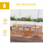 Conejera jaula para conejos exterior interior 2 puertas superiores 181L x 100An x 48Al cm madera maciza marrón