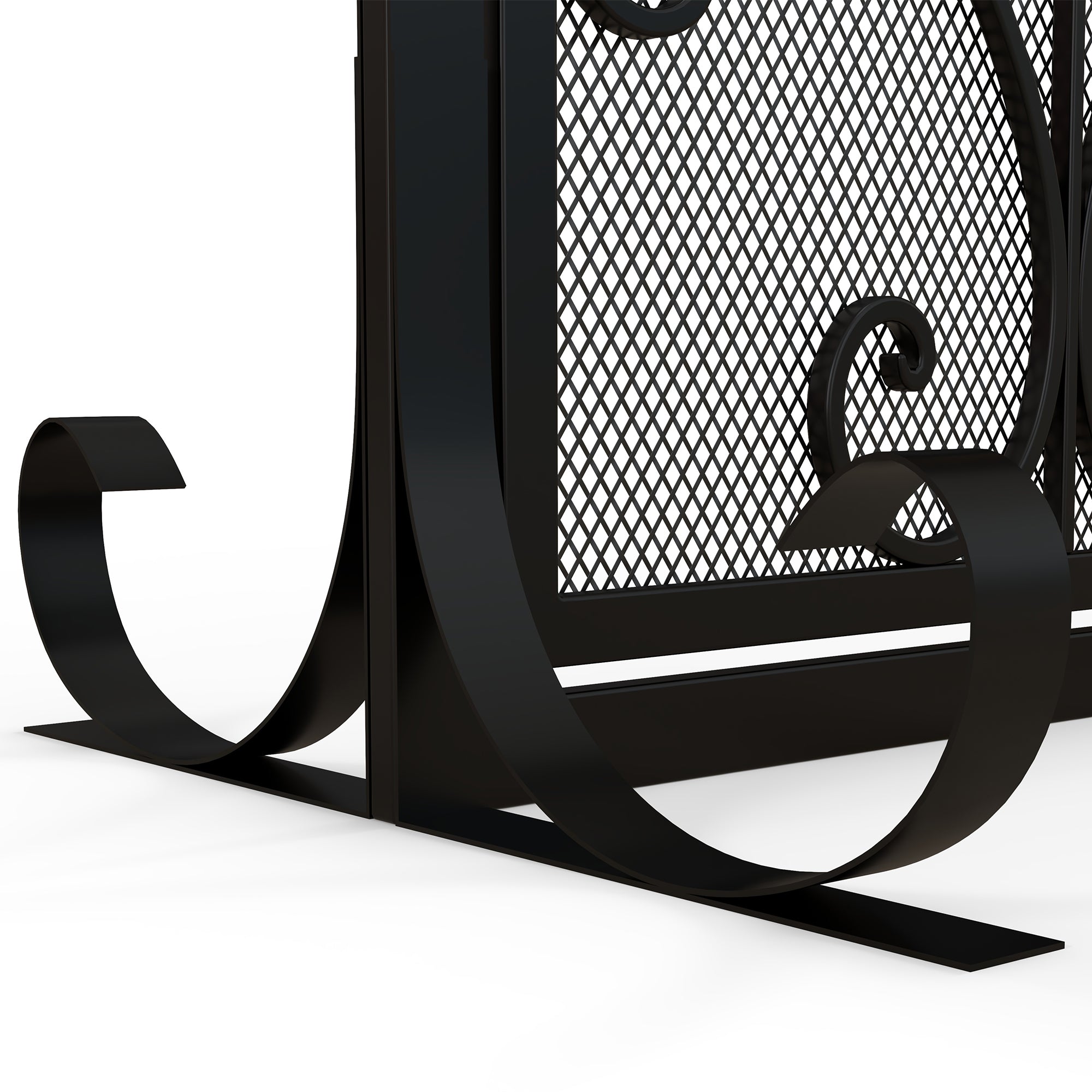 Grille de protection pour cheminée panneau unique en maille d'acier 105 x 40 x 80,5 cm noir