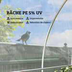 Bâche pour serre bâche plastique transparente 6 x 10 m imperméable résistante aux UV polyéthylène 150g/m² transparent