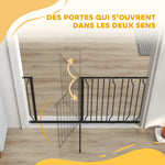 Barrière de sécurité barrière pour animal domestique longueur réglable dim. 145L x 76H cm noir-7