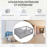 Maison enclos cage habitat pour petit animal tortues avec 2 espaces 91 x 60,5 x 32 cm bois massif gris
