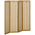 Paravent en bois ajouré séparateur de pièce closion intérieur pliable 4 panneaux en bois 160 x 170 cm naturel