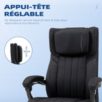 Chaise de bureau siège pivotant dossier inclinable hauteur réglable 65 x 61 x 105-113 cm noir
