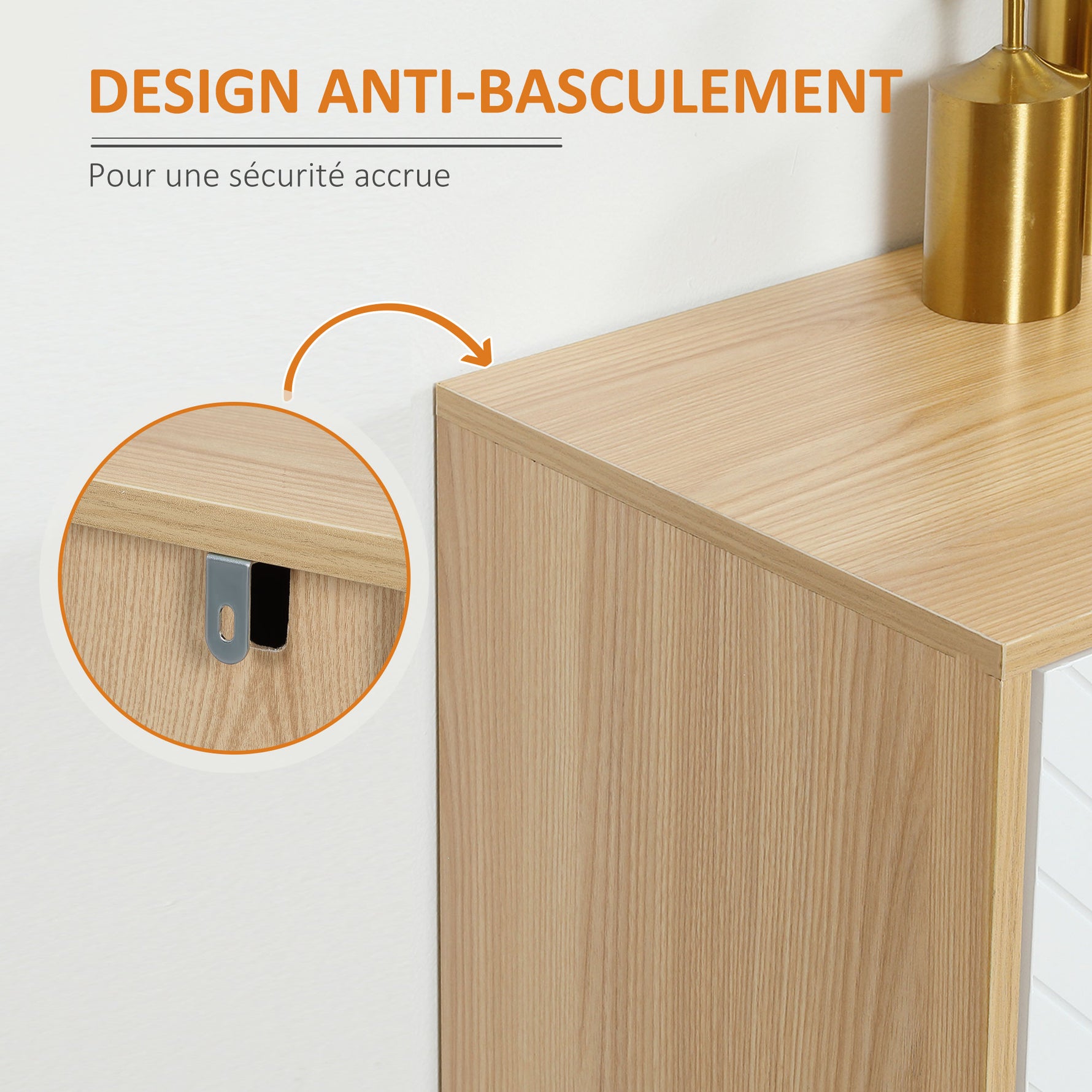 Buffet bas meuble de rangement 2 placards 4 portes motif chevrons étagères réglables 120 x 35 x 77,4 cm blanc