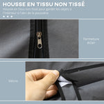 Armoire penderie multi-rangement - 8 étagères, 2 barres - non tissé gris