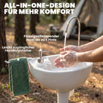 Évier à Main Portable Station de Lavage Camping Jardin Extérieur Voyager avec Réservoir d'Eau 17L Gris