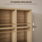 Meuble de rangement multimédia 456 CD/ 336 DVD - bibliothèque en bois avec étagères réglables 89 x 130,5 cm bois naturel