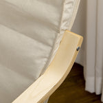 Relaxfauteuil Comfort en Ontspanning met verstelbare, afneembare voetensteun 94 x 66,5 x 100 cm Massief Hout Crème
