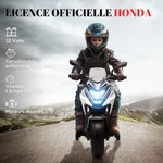 Moto électrique pour enfants moto porteur Honda pour enfants 3 à 6 ans avec musique, phares blanc
