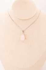 Pendentif | Goutte en Quartz rose