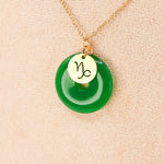 PERSONNALISÉ | Pendentif Donut en Jade + Charm Astro