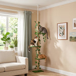 Krabpaal plafondspanner in hoogte verstelbaar 37 x 21 x 202- 242 cm 4 niveaus groen