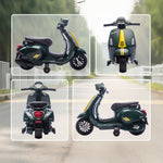 Moto électrique enfants 6 V, voiture électrique enfants avec Roues d'Apprentissage, 2-4 Ans, 71 x 37 x 52 cm, vert foncé