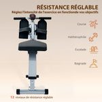 Rameur Hydraulique à 12 Niveaux de Résistance, Rameur d'Appartement avec Écran LCD, Pédale Antidérapante, Charge 100 kg, pour Maison, Salle de Gym, l'Équipement d'Entraînement d'Intérieur, Noir