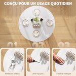 Table à Manger Pliante sur Roulettes, Table de Cuisine pour 4 Personnes avec Étagère Intégrée, 100 x 100 x 75 cm, Blanc