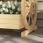 Jardinière sur Pieds carré Potager 3 étages avec 2 roues Charrette Bois Sapin, dim. 62L x 61l x 57H cm