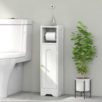 Meuble salle de bain meuble toilettes WC rangement étroit avec étagère réglable gain de place pour petits espaces blanc