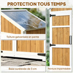 Armoire de Jardin Abri de Jardin Étanche avec Toit en Métal Double Porte pour Outils de Jardinage 105x55x179cm Naturel