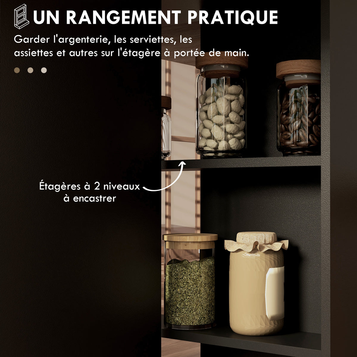 Table pliante de cuisine salle à manger amovible sur roulettes 75 x 140 x 74 cm coloris chêne et noir