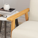 Canapé 2 places 115 cm canapé scandinave avec dossier capitonné, assise rembourrée et accoudoirs, beige