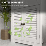 Meuble de salle de bain armoire 2 portes étagère réglable 2 tiroirs niche 61 x 30,5 x 109,5 cm blanc