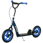 Trottinette patinette scooter enfant grandes roues de 6 à 12 ans hauteur réglable frein arrière béquille bleu