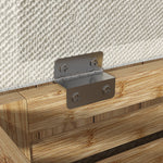 Coffre de rangement tabouret de rangement 54.76 L design lamellé cadre en bambou naturel 40 x 40 x 47 cm bois naturel
