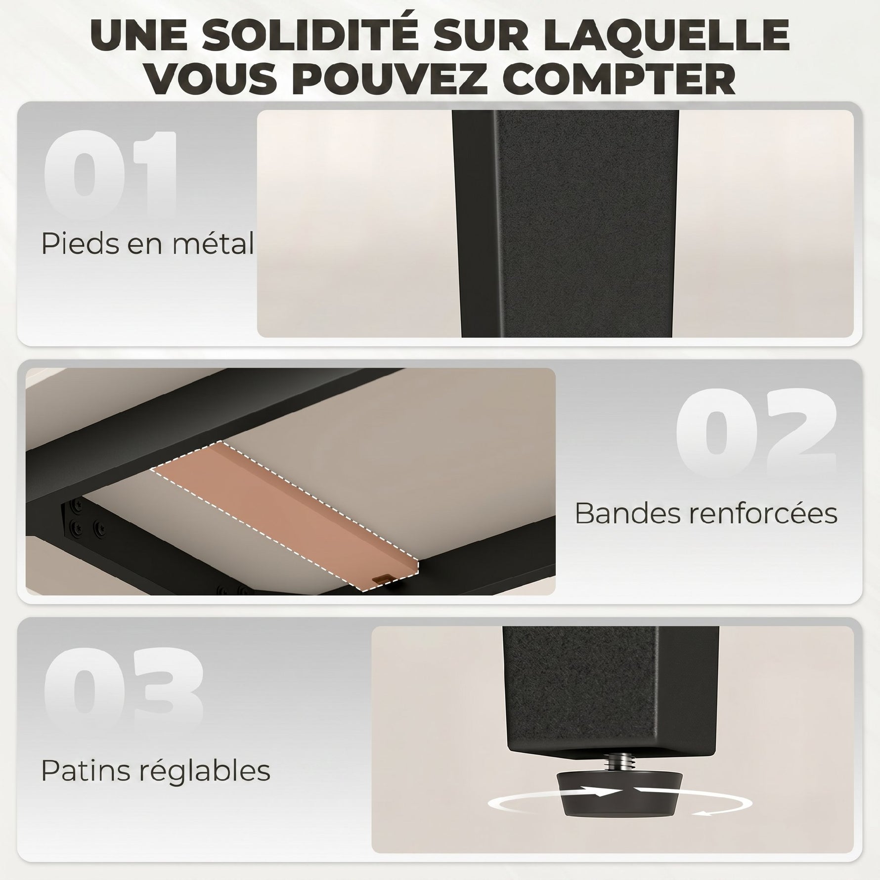 Table à manger rectangulaire pour 4 personnes, 130 x 70 x 75 cm, table de cuisine avec plateau en pierre frittée, marron