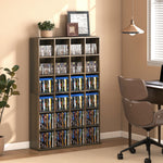 Meuble de rangement multimédia 456 CD/ 336 DVD - bibliothèque en bois avec étagères réglables, 89 x 130,5 cm, marron