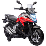 Moto électrique pour enfants 12V moto porteur Honda pour enfants 3 à 6 ans avec musique, phares rouge