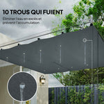 Toile de Toit pour pergola Bâche pour Pergola rétractable de 3 x 3 m, Polyester 180g/m³, Anti-UV 30+, Gris foncé