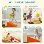 8-piece baby motor skills course, foam baby motor skills module with washable velvet cover 51 x 40 x 40 cm multicolored