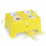 Jouet Interactif pour Chats d'Intérieur Rechargeable, 3 Modes Réglables Repos Intelligent, 18,8 x 14 x 6 cm, Jaune