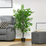 Arbre Artificiel Plante Artificielle ficus H.1,35 m Tronc Branches Liane Lichen Feuilles Grand réalisme Pot Inclus