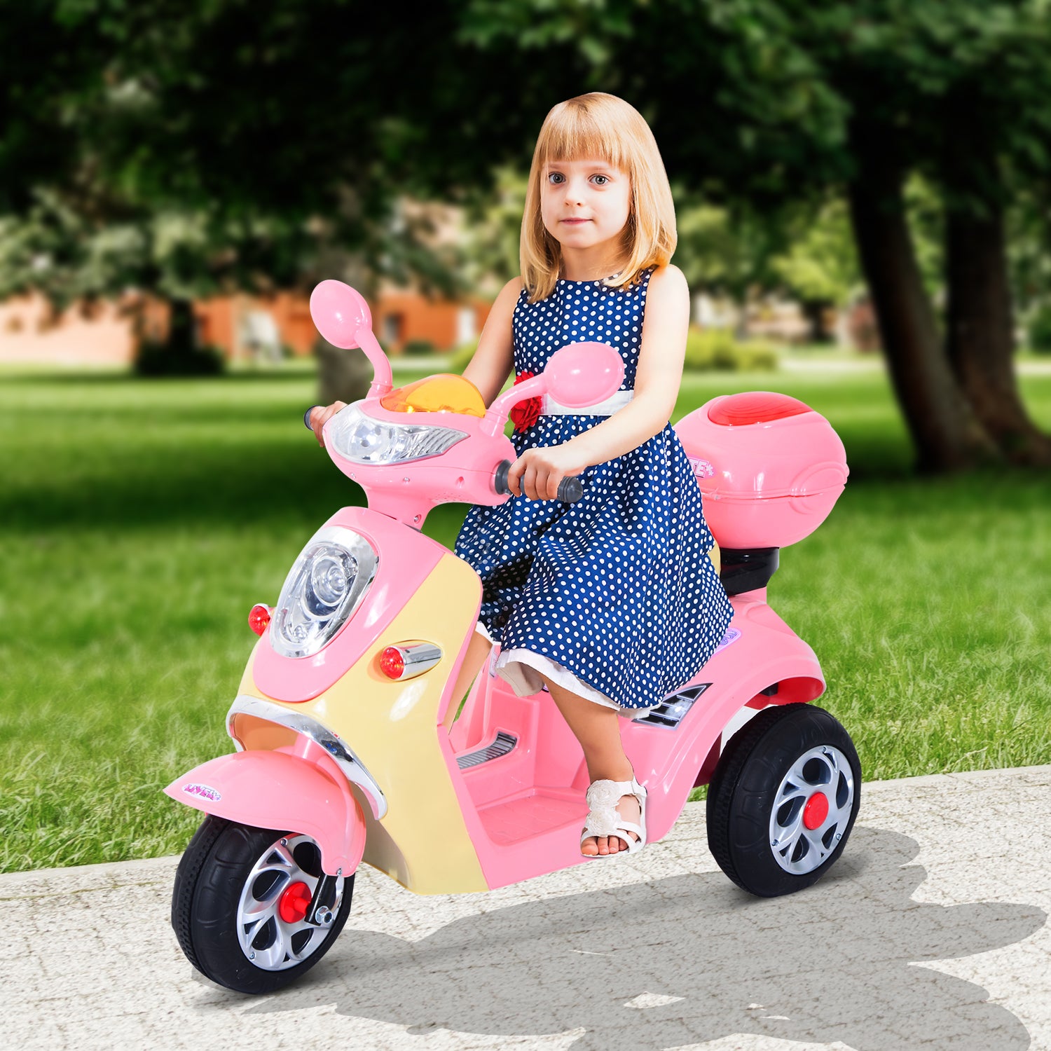 ® Scooter électrique pour Enfant 3 Ans 6 V Métal + polypropylène 108 x 51 x 75 cm Rose/Blanc