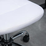 Chaise de bureau ergonomique hauteur réglable piètement chromé pivotant 360° revêtement maille blanc