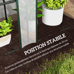 Serre de jardin avec étagères à 3 niveaux serre de balcon 3 portes enroulables zippées 215 x 46 x 151 cm blanc