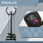 Stepper avec guidon, stepper de fitness avec écran LCD, pédales antidérapantes, marche d'escalier pour maison, bureau, salon, salle de sport, vert et noir