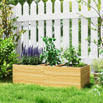 Jardinière extérieur, carré potager en bois, 3 compartiments de plantation et doublure inclus, 140x60x40cm, naturel